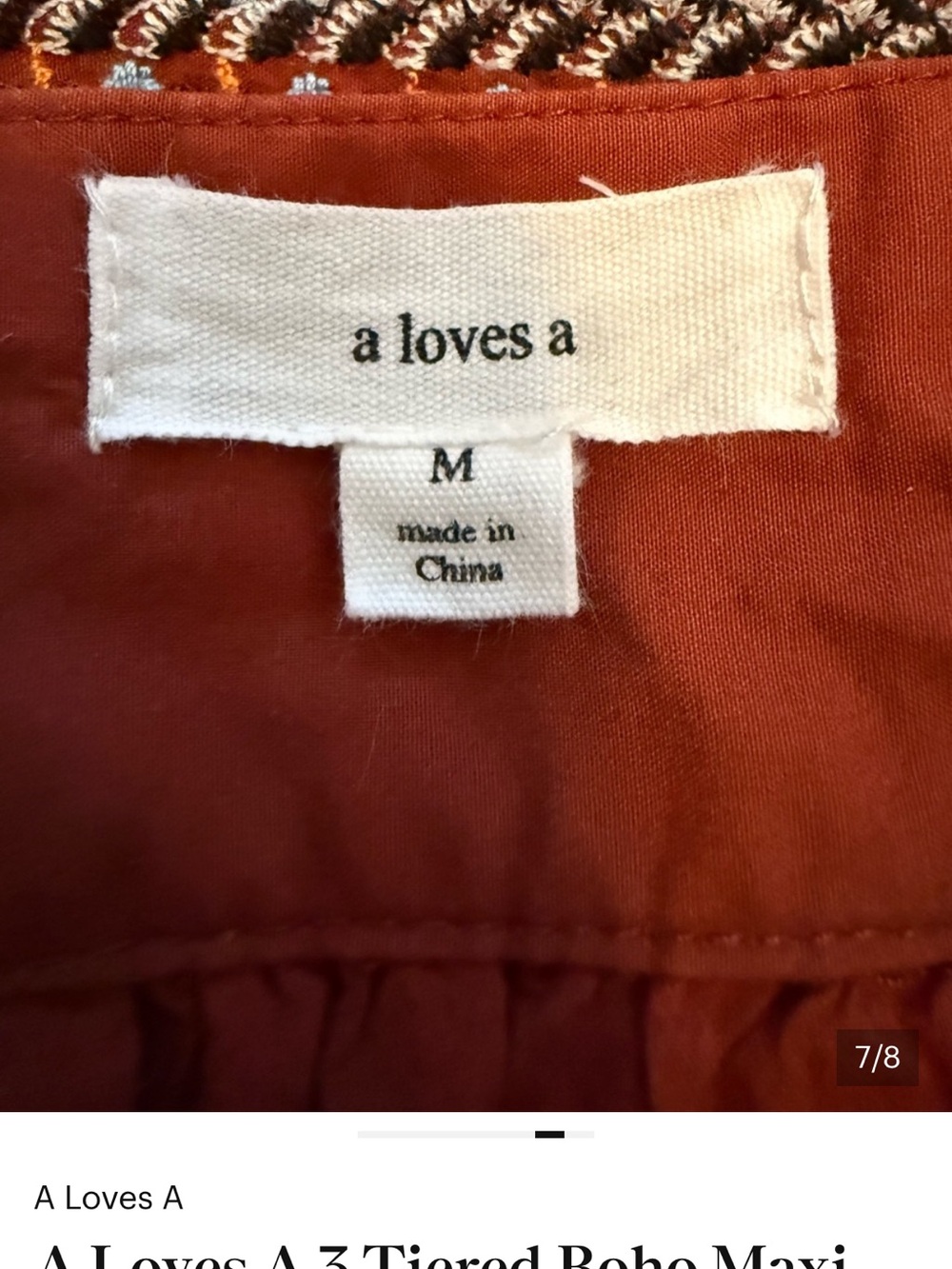 A Loves A Rust Red Tiered Maxi Skirt - Picture 4 of 4